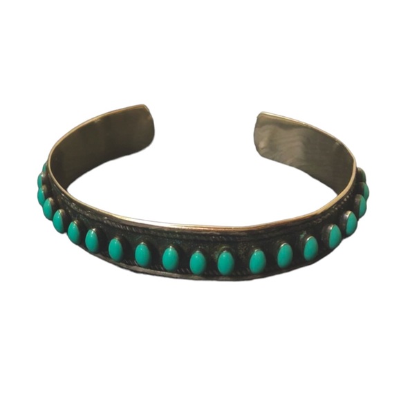 Turquoise Sterling Silver Cuff Bracelet - Picture 1 of 6